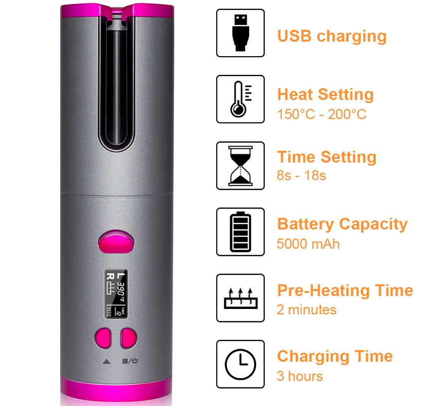 USB Rechargeable Hair Curler Tool