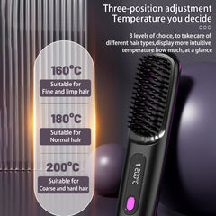 Wireless Hair Straightener Hot Brush